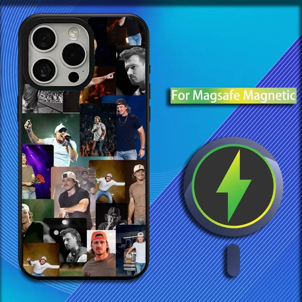 Singer M-Morgan Wallen Phone Case For iPhone 16,15,14,13,12,11,Plus,Pro,Max,Mini Magsafe Magnetic Wireless Charging