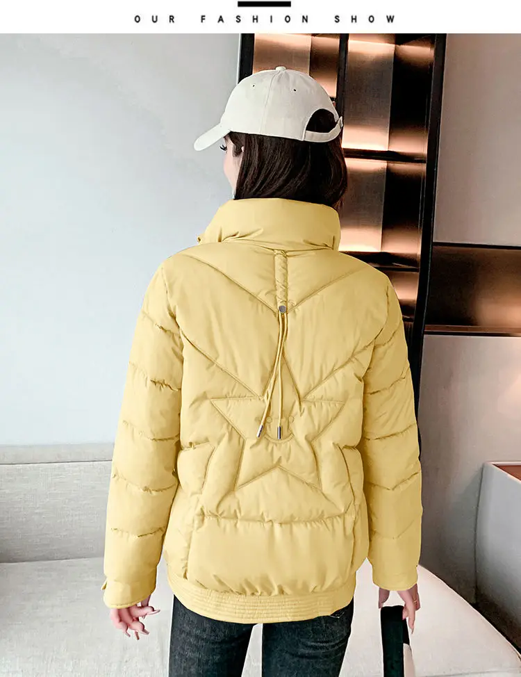 Winter Jacket Women's Stand collar Cotton Warm Coat Korean Loose Ladies Thicken Short Coat Solid Casual Student Jackets Female