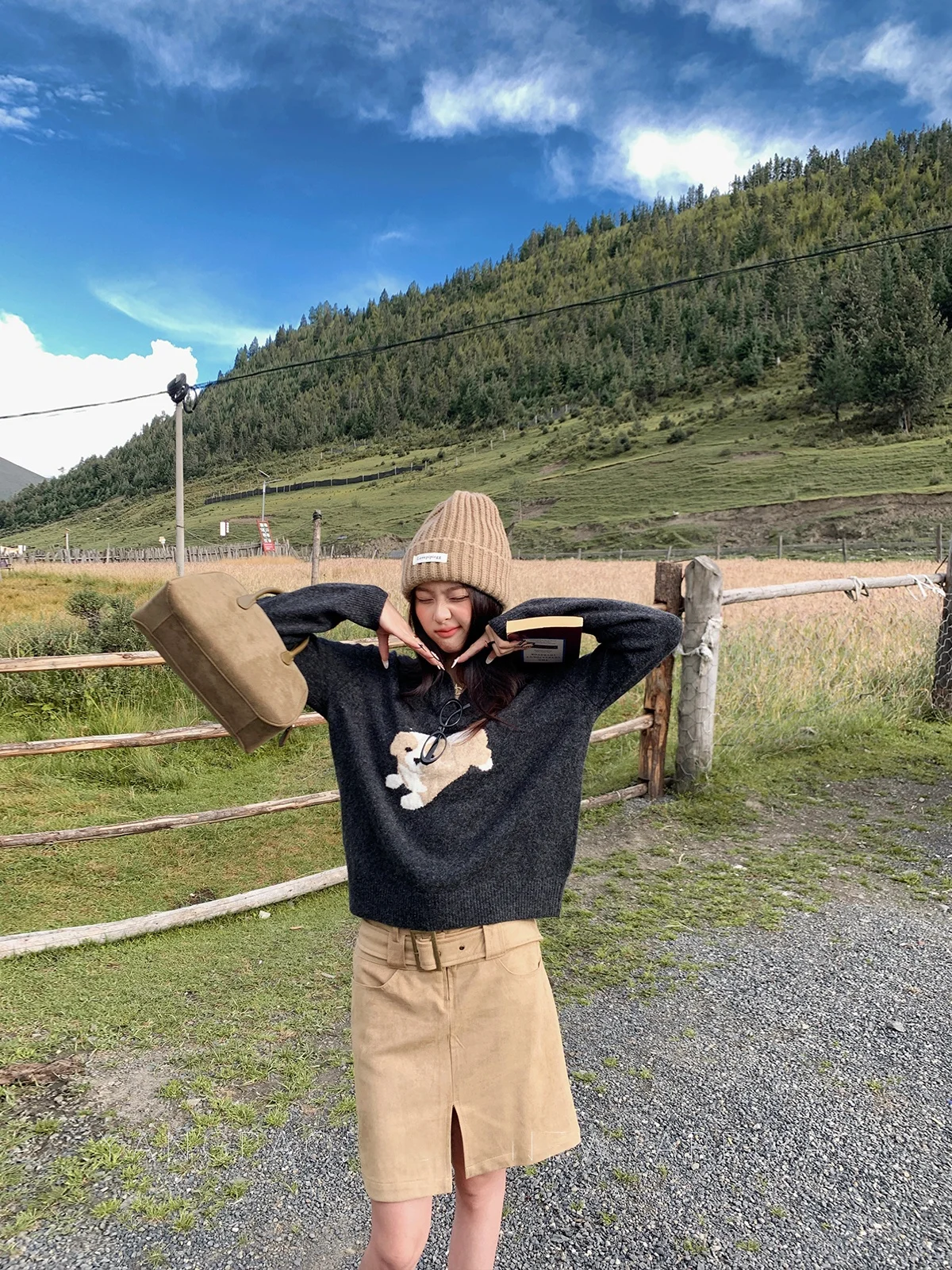 

Женский мягкий и уютный свитер с отложным воротником Deep ey Cartoon Dog, облегающий, осенне-зимний, новый, бренд Sle Yang Pao Pao