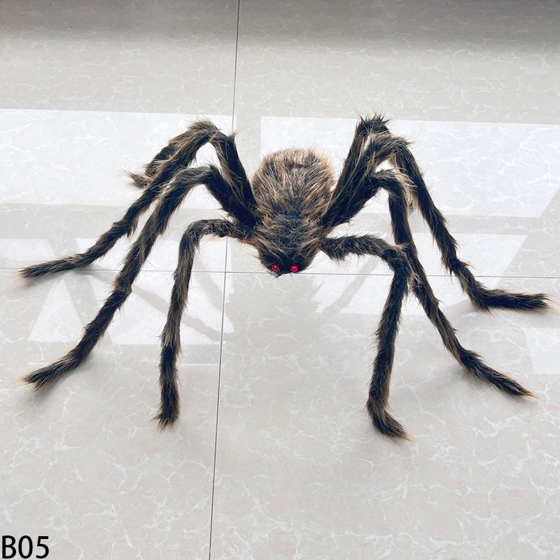 Halloween Schwarze Riesenspinne Gruselige künstliche Plüschspinne Home Bar Spukhaus Szene Ornamente Requisiten Urlaub Outdoor Dekore