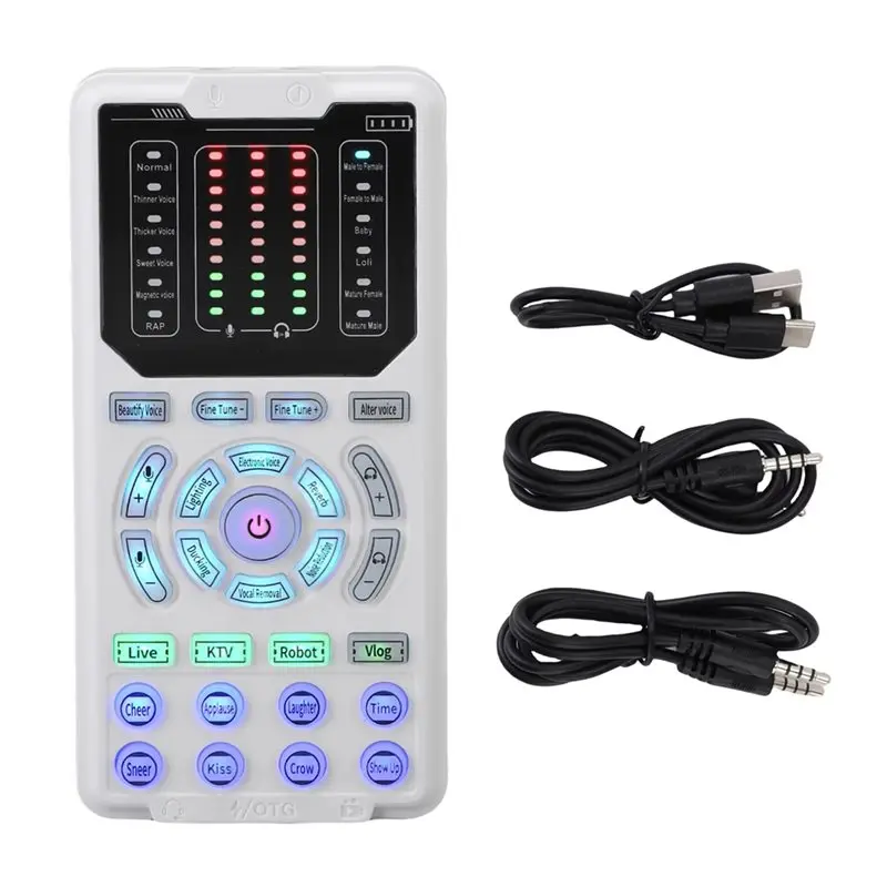 

New--Professional Voice Changer Sound Card 16 Sound Effects, For Gaming, Calls,And Live Streaming Studio Recording