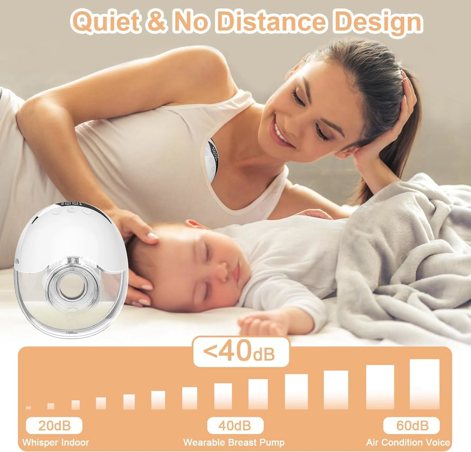 Elektrische moedermelkpompmachine Handsfree BPA-vrij Laag geluidsniveau 4-modus 12 niveaus Intelligente zuigmelk Draagbare borstkolf