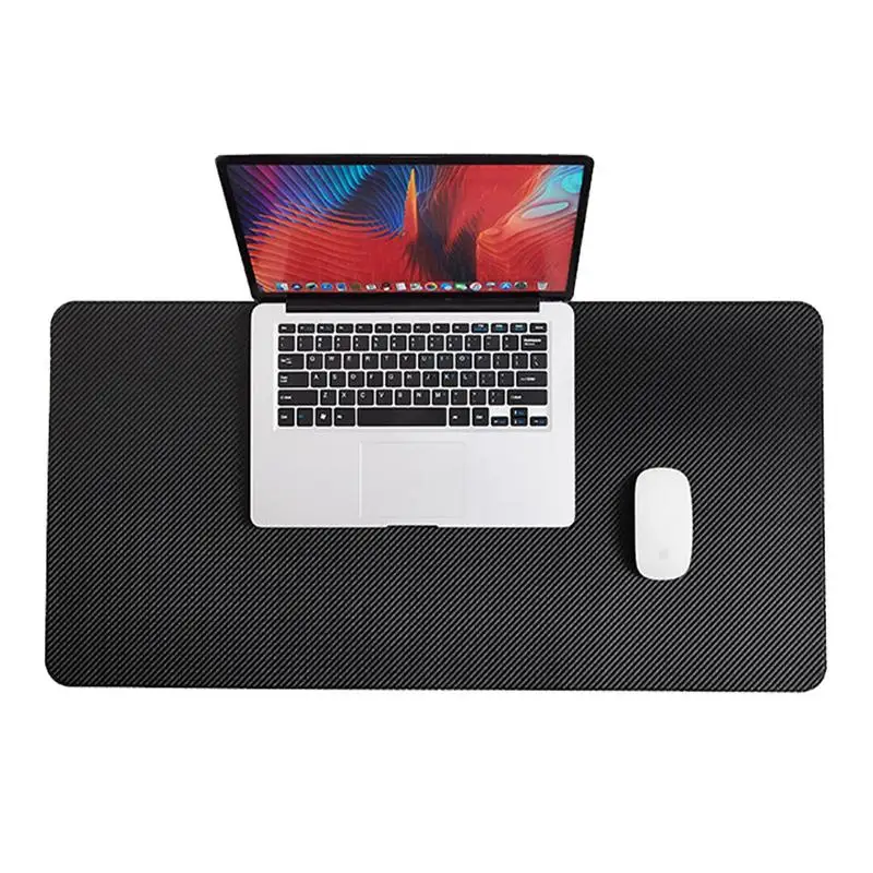 Desk Mat Keyboard Mouse Pad Leather Mouse Pad Comfortable Feeling Waterproof Non-slip Rubber With Carbon Fiber Pattern Protects