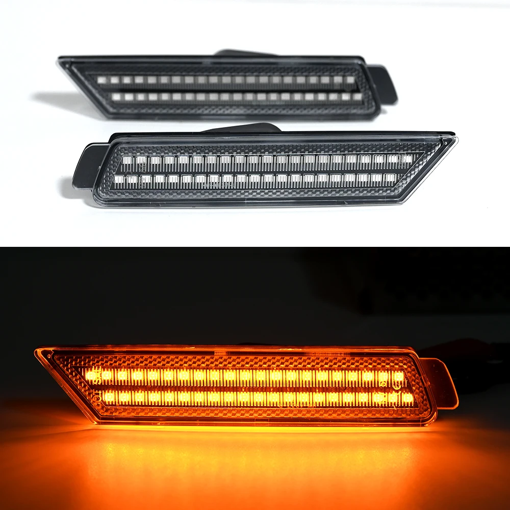 

For Chevrolet Chevy Camaro 2010 2011 2012 2013 2014 2015 Car Front Side Marker Turn Signal Lights Amber Smoke Lens Lamps 2PCS