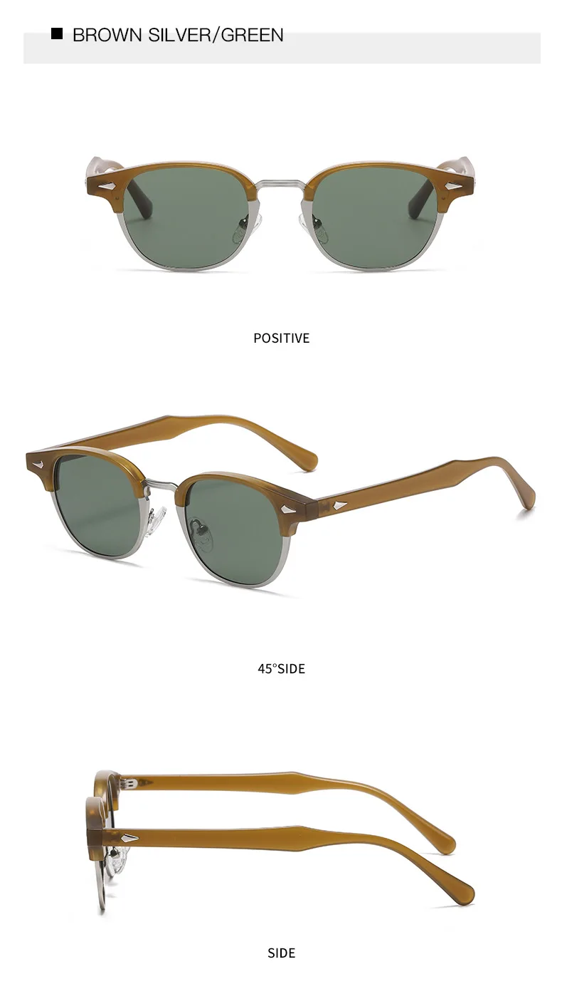 SPLOV Retro Premium Round Frame Polarized Sunglasses for Men's Fashion Outdoor Fishing Driving Glasses UV400