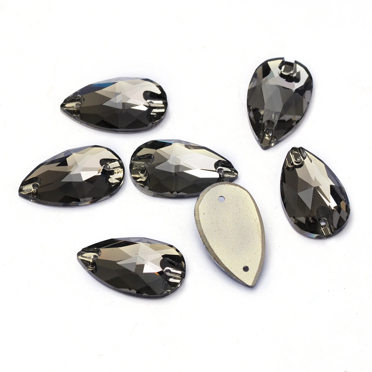 PUBRILEX Vorteilspack Schwarze Diamant-Strasssteine mit Flacher Rückseite und Facetten zum Nähen für Kleidungsstücke und Schmuckdekorationen – Detail 10