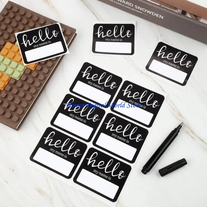 

H55F Black White Name Labels Stickers Clothing Labels for Daycare and School