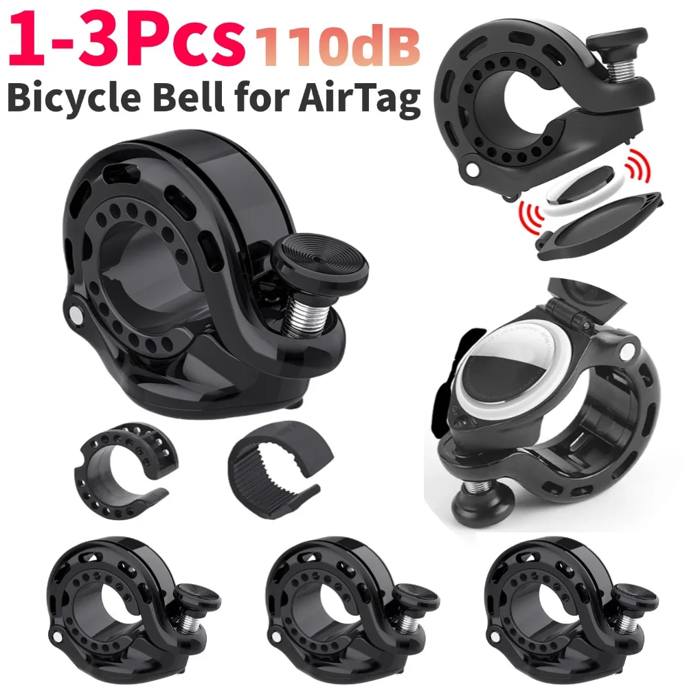 

1-3PCS Bicycle Bell for Apple AirTag Aluminium Alloy Mountain Bike Bell Anti-Theft Bike Handlebar Bell for Road Bike Ebike MTB