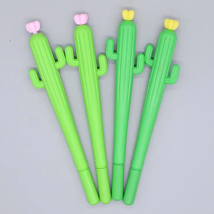 Wholesale Plant Modeling Cactus Gel Pen Water Pens Stationery Gift Black Refill 0.5MM Stationery Prize Factory Wholesale