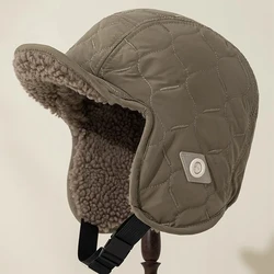 Ins Fashion Bomber Hats for Men and Women Autumn and Winter Outdoor Cycling Cold-proof and Warm Ear Protection Russia Cap