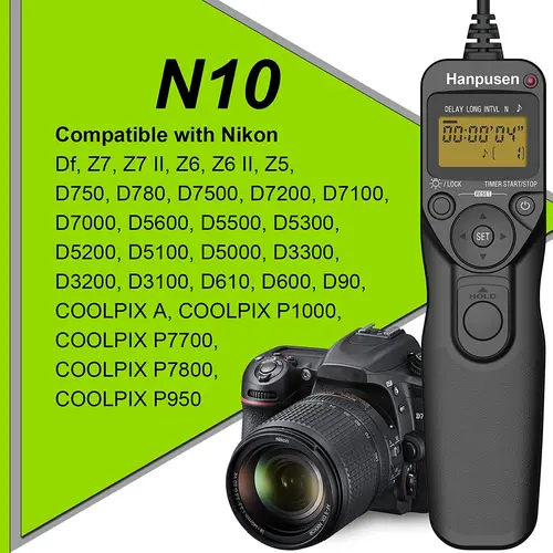 Temporizador interruptor remoto cable remoto multifunción para Nikon con conexión DC2 Z5 Z7II Z6II D90 D5600 D780 D7500 P950 P1000 P7800