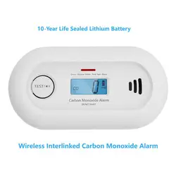 Alarma de monóxido de carbono interconectada inalámbrica, V-COME, con pantalla LCD y batería de litio de 10 años, CE EN 50291, VC21F