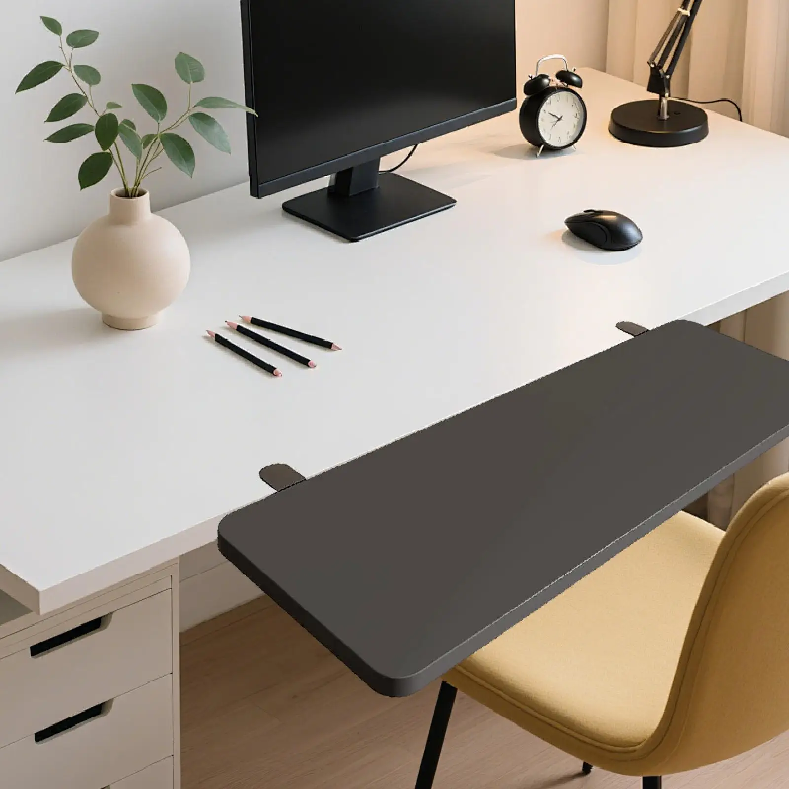 Adjustable Height Desk Extender Tray Foldable Armrest Keyboard Organizer for Home Study Table Attachment