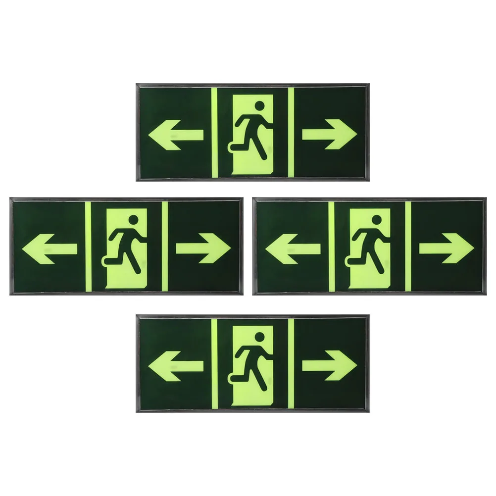 

4PCS Safety Sign Stickers Self Illuminating Emergency Evacuation Glow Dark Floor Markers Outdoor Led Sign Traffic Signs