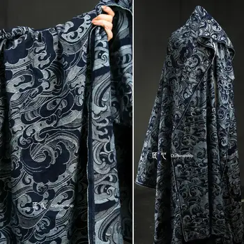 海軍藍梭織牛仔提花紋理牛仔創意服裝設計師布料 10 最佳銷售 牛仔布 - №6