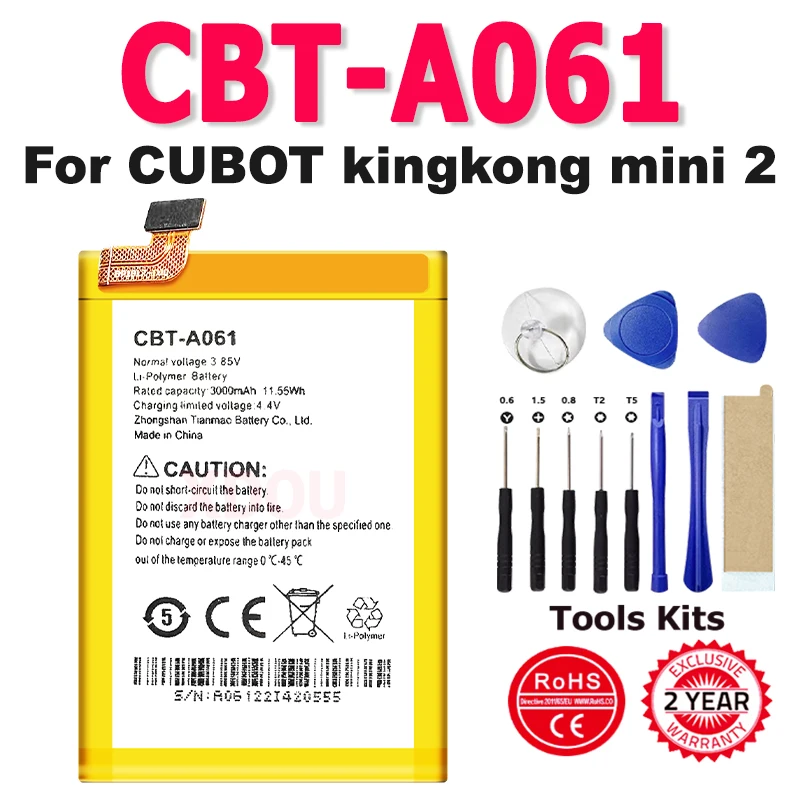for CUBOT CBT-A061 battery 3000mAh + Tracking Number For CUBOT kingkong mini 2 New production Date Replacement  Phone Bateria