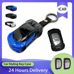 ICAR dla Hyundai Tucson Santa Fe Rena Sonata Elantra Creta Ix35 Ix45 I10 I30 I40 Smart Remote Car Key Case Cover Fob Car Styling