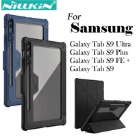 Nillkin For Samsung Galaxy Tab S9FE+/S9Ultra/S9+/S9 Camera Slider Shockproof Hard PC+PU Leather Bumper Protective Shell
