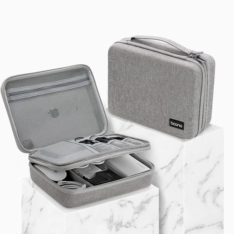 Hard-shell Box Type Multifunctional Digital Storage Bag Power Bank Hard Disk Earphone Data Cable Tech Bag U Disk Protective Case