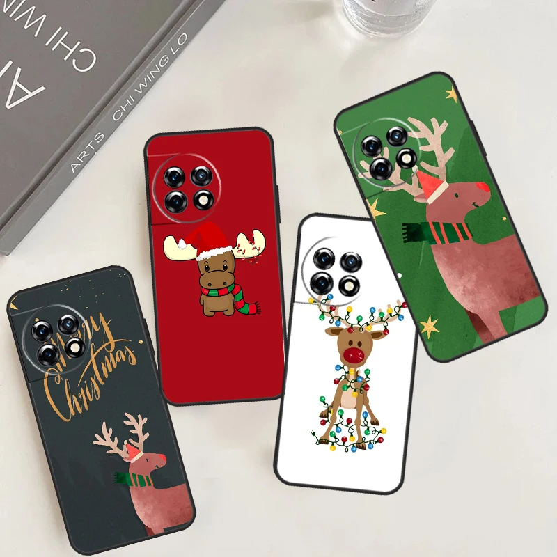 Merry Christmas Reindeer Case For OnePlus 12 11 10 9 Pro 9R 10R 12R 10T OnePlus Nord 3 2T CE 2 Lite N20 N10 Cover