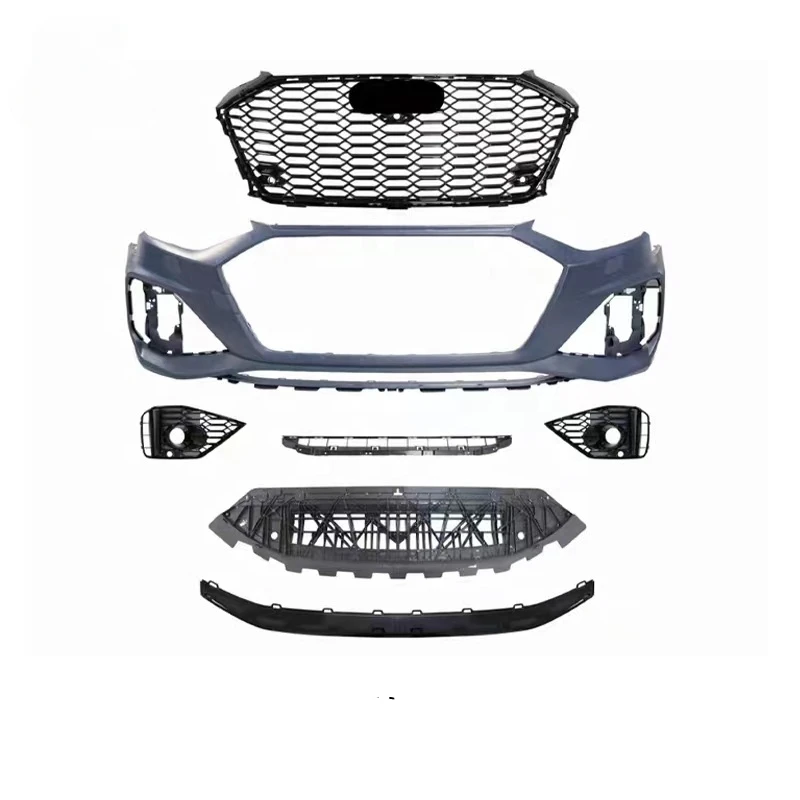 

High Quality PP Plastic RS4 Style Car Bumper Front Bumper with Grille for A4L 2020-2022 Car Bodykit