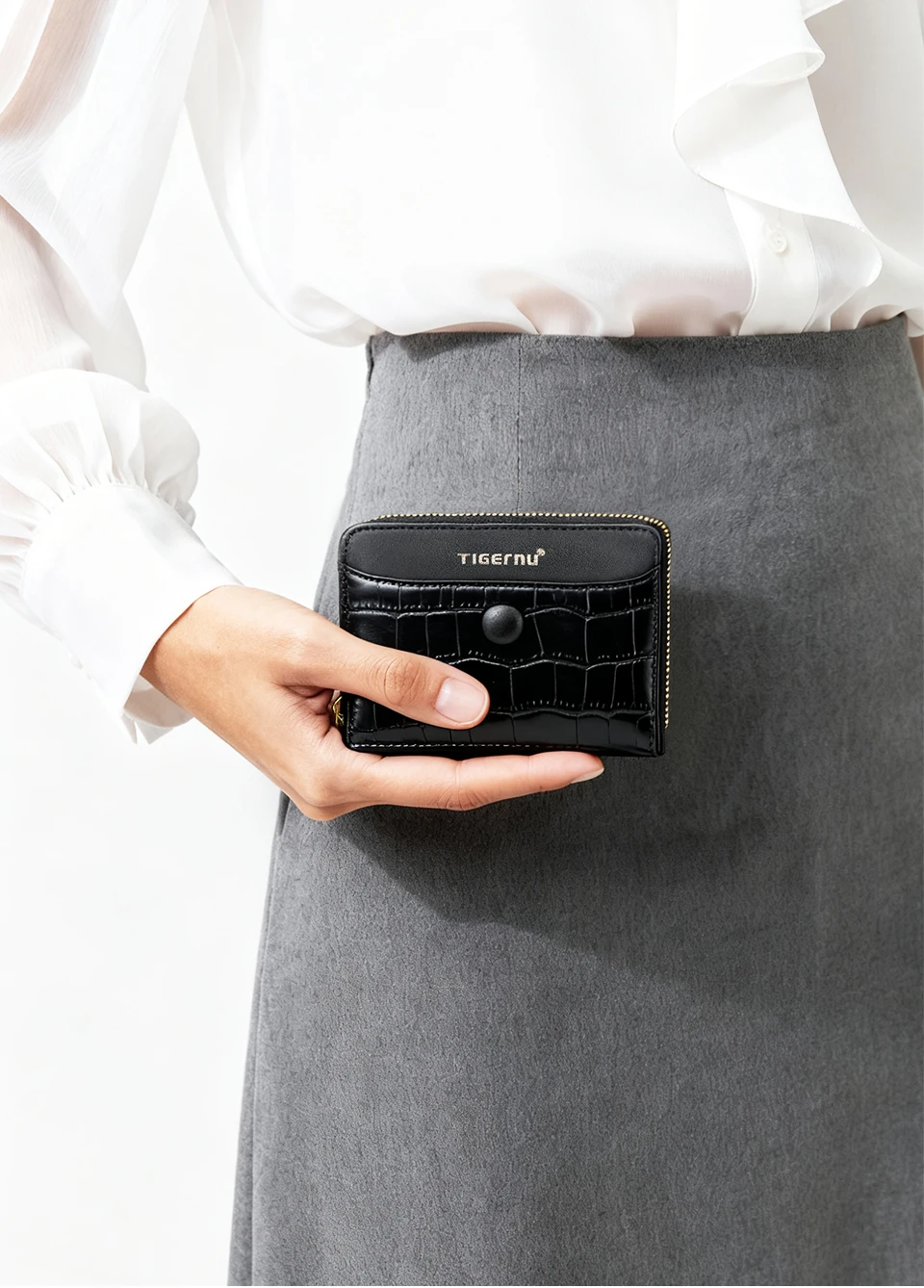 Tigernu Neue Geldbörse Frauen Mode Kurze Brieftasche Aus Echtem Leder Leichte ID Karte Halter Reise Bargeld Münze Tasche Mit Reißverschluss – Detail 11