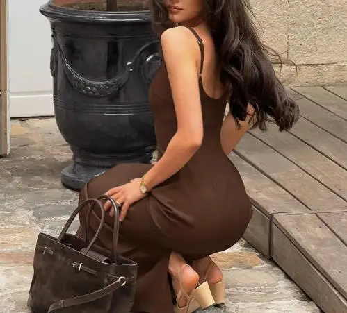 Yujie 스타일 허리 Cinching 슬림 피트 섹시한 조끼 스커트 복고풍 기질 꽉 끼는 롱 스커트