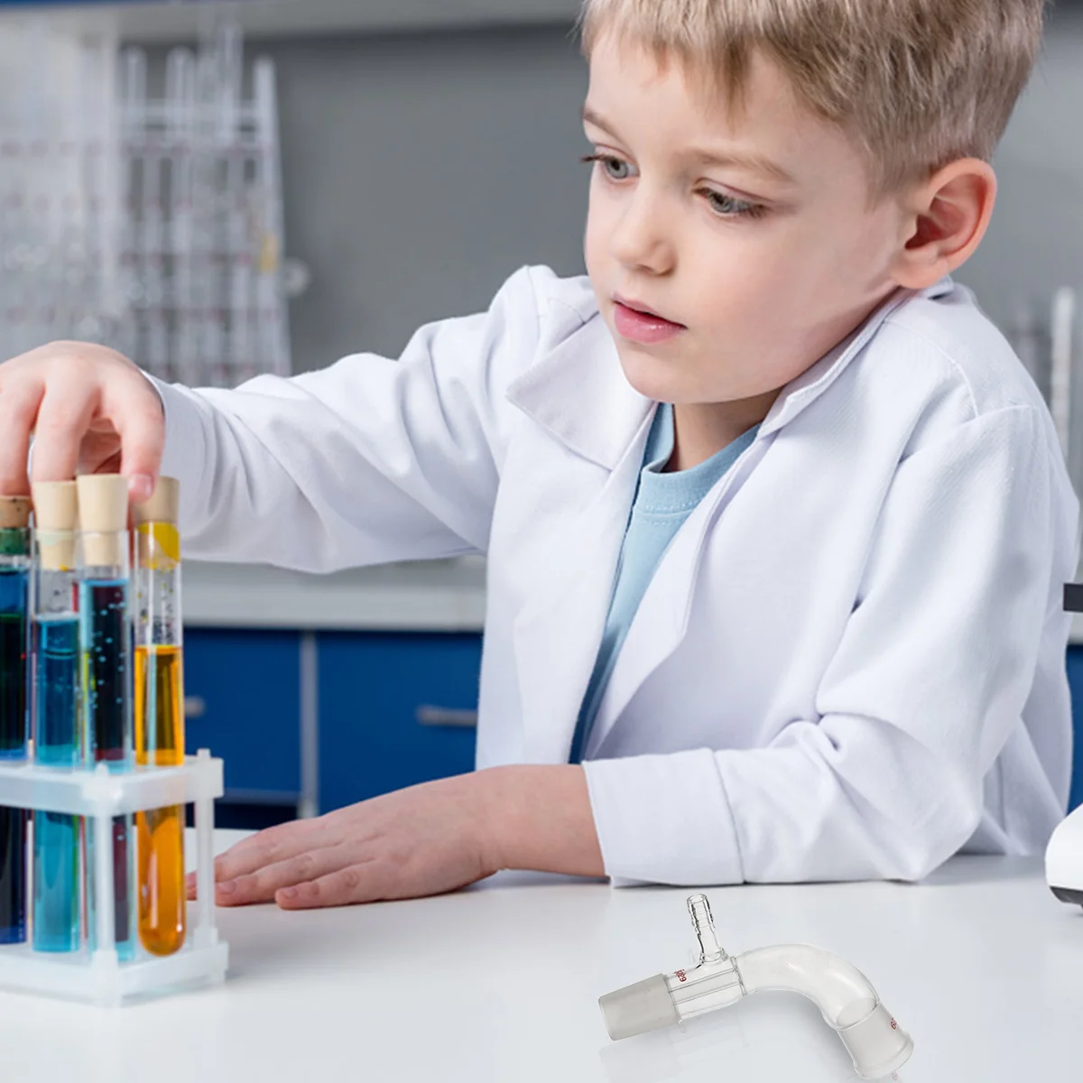 

Glass Distillation Pipe Connecting Tube Transparent Laboratory Teaching Instrument