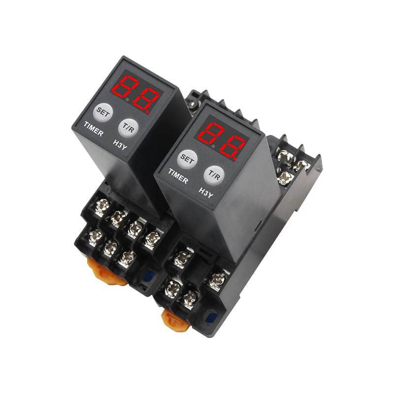 

JSZ6 New Small Digital Display H3Y Time Relay DC12V/24V AC220V/380V 8pin/14pin with Base PYF-08A PYF-14A