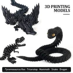 3D Printed Tyrannosaurus Rex Realistic Dinosaur Model Jointed Full Movable Birthday Gift Realistic Animals Decorative Desktop