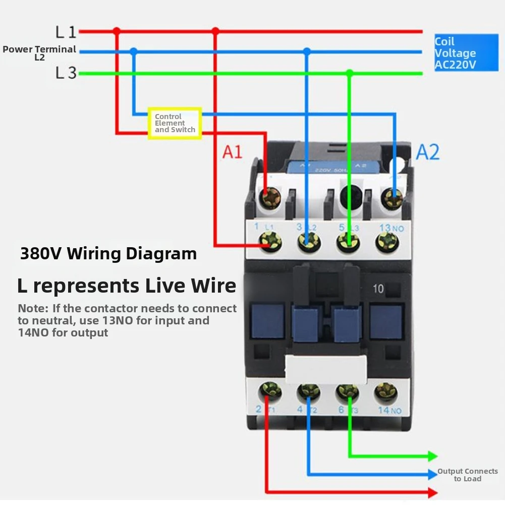 Contactor de CA Serie CJX2 1810 1801 18A 1P AC380V Voltaje Nominal para Aplicaciones Industriales de Conmutación de Energía y Control de Motores