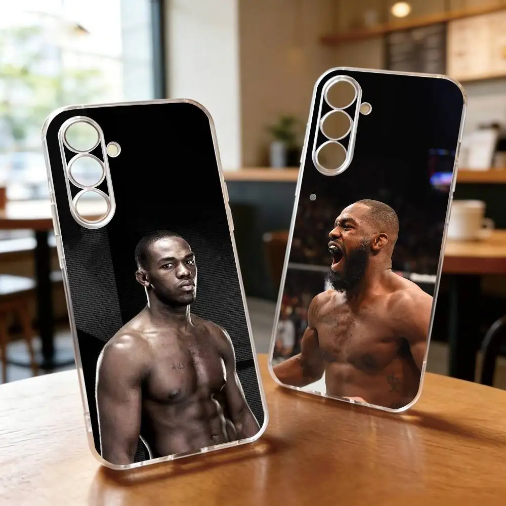 

Boxing J-Jon J-Jones Bones Phone Case For SamsungA10,12,20,21S,30,31,40,50,51,52,70,71 Transparent Cover