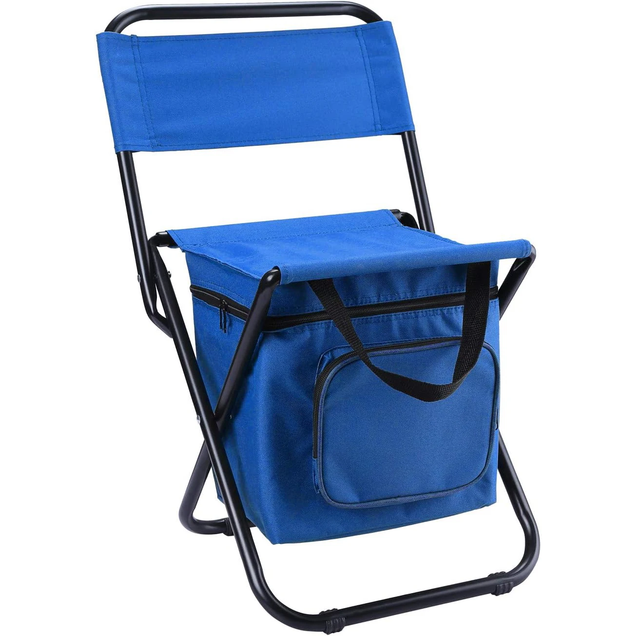 

Outdoor Portable Lightweight Backrest Stool Compact Folding Camp Fishing Chair With Cooler Bag