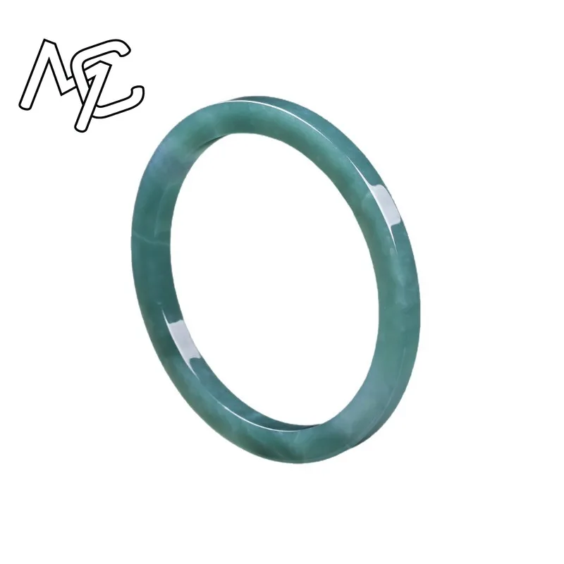 Natural Emerald 48-62mm Burmese Emerald Jade Blue Water Ice Seed Bracelet Jadeite Hand Woven Amulets Fashion Jewelry Gift Men view 5
