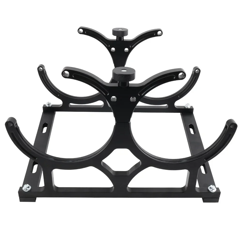 دعامة تثبيت زجاجة مزدوجة من أكسيد النيتروس الألومنيوم الأسود مقاس 7 بوصات عالية الجودة (NOS) لزجاجات أكسيد النيتروس ذات 10 رطل و15 رطل #4