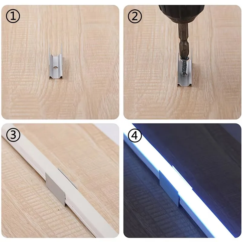 U-Shaped Metal Fixed Clip Buckle Fleixble Neon Silicone Tube Connector For RGB 5050 2835 LED Strip Lights Mounting Holder Base