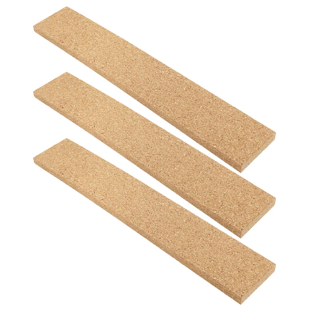 Bandes de panneau de liège pour cartes d'optique de bureau, barres d'affichage adhésives, accessoire naturel sans cadre, 3 pièces