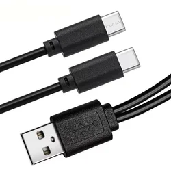 50cm przejście ze złącza męskiego na podwójne USB typu C wtyk męski ładowarka zasilania Y kabel TYPE-C kable