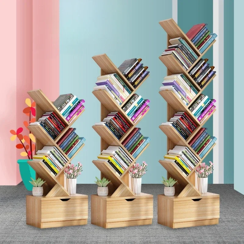 Modern Tree-Shaped Children's Bookshelf Floor-to-Ceiling Design Living Room Storage Bookcase Innovative Home Library Organizer