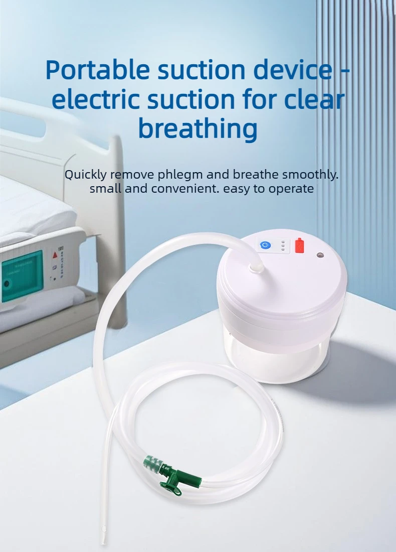 Bomba de Succión de Flemas Eléctrica de 200 ml, Aspirador Médico Portátil para el Cuidado de Ancianos, Bebés y Niños, Catéter Estéril para Traqueostomía, Eliminación de Mucosidad