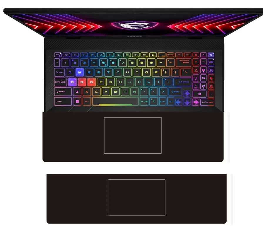 

2PCS Vinyl Palm Rest Laptop Protector Skin Cover For MSI Crosshair 16 17 GE68HX Cyborg 14 Vector 17 Stealth 16 AI Studio 2024