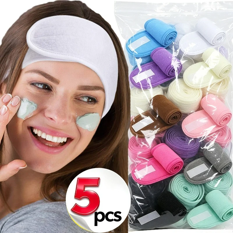 Women's Adjustable Wide Headband Great Cosmetic Accessory for Yoga, Sports, Spa, Bath, Shower, Makeup and Face Wash Hairband
