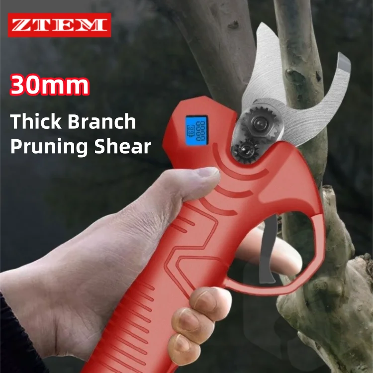 

ZTEM Garden Electric Pruning Scissors 30mm Thick Branch Pruning Shears Hand Tools Portable Trimmer for Fruit Tree Gardening Tool