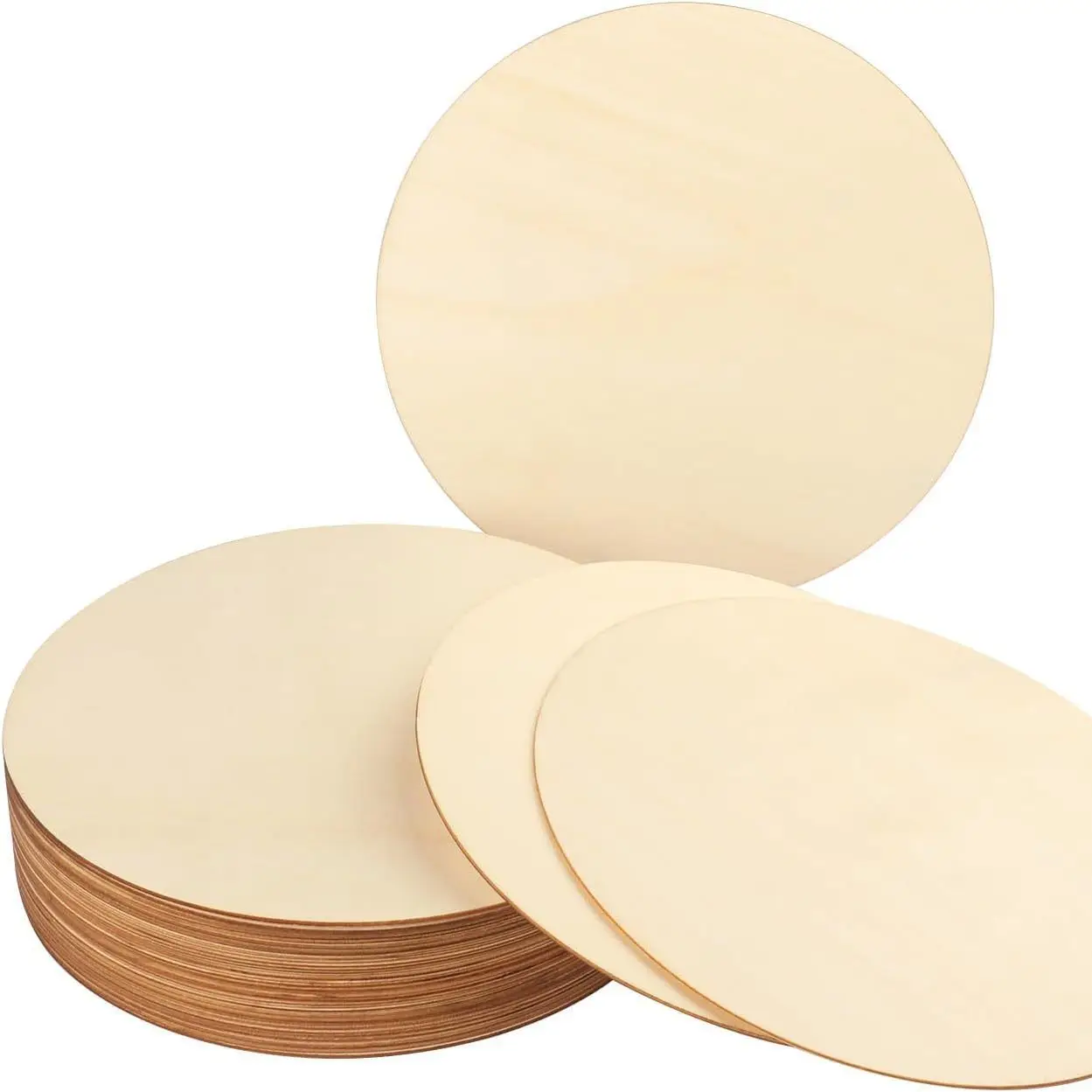 25mm~100mm Unfinished Wooden Natural Round Blank Cutouts Slices Circles Tags Pendants For DIY Crafts Christmas Party Decorations