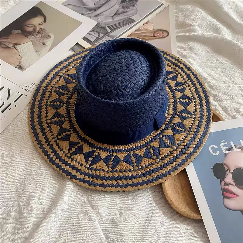 Vintage Mode Sommer Boho Stil Casual handgemachte breite Krempe Sonnenhut für Frauen und Männer Caps Urlaub Strand Sonnenhut Designer Hüte – Detail 13