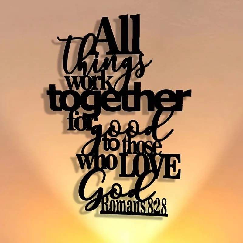 Romans 8:28 Christian Bible Verse Metal Wall Art 2