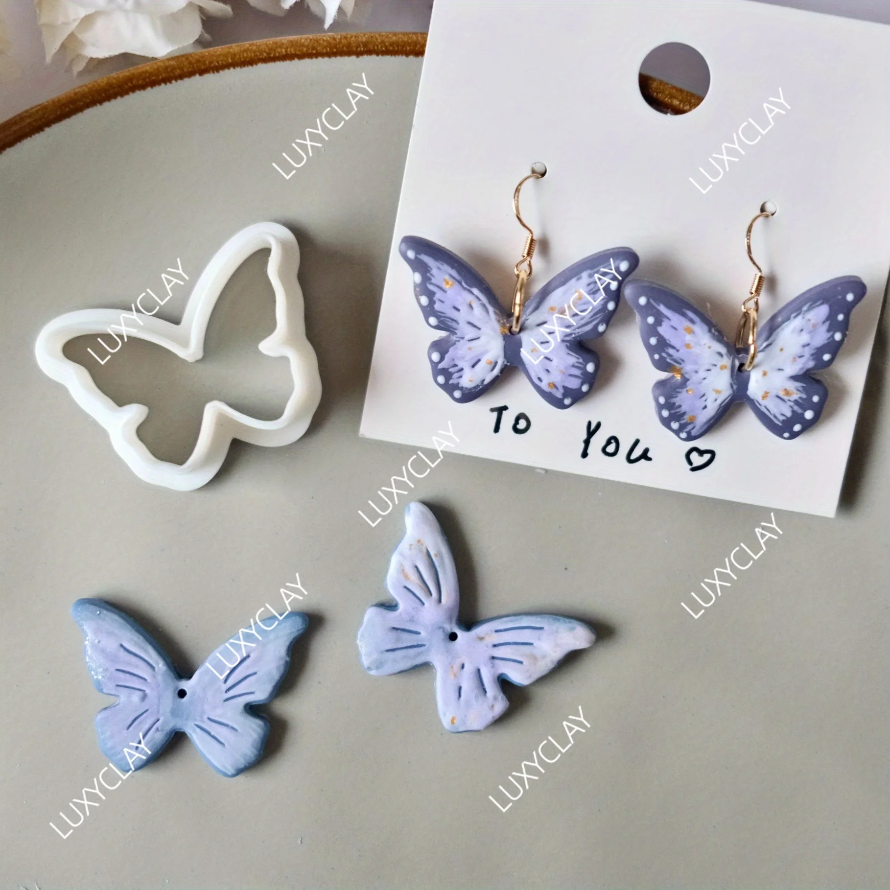 Abstract Butterfly Shape Polymer Clay Earring Cutter, Elegant Butterfly Clay Cutter Molds for Pendant & Necklace Making