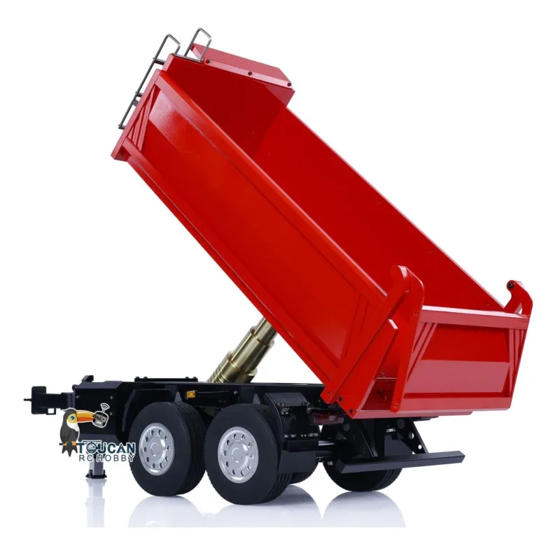 Металлические радиоуправляемые прицепы LESU 1/14, 2-осевые гидравлические самовысасывающиеся модели прицепов с полным радиоуправлением, собранный автомобиль TOUCAN THZH1771