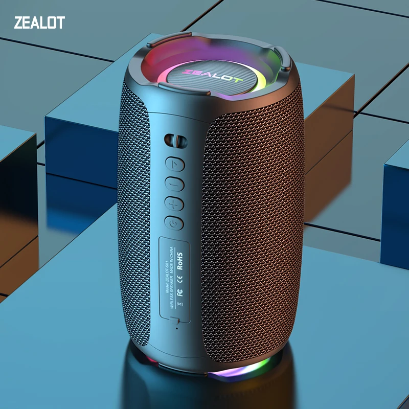 

Zealot-S61 Портативный Bluetooth-динамик с двойной диафрагмой, беспроводной сабвуфер, водонепроницаемый уличный звуковой ящик, стерео музыкальное объемное звучение