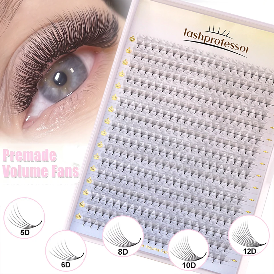 Sharp Stelo stretto Premade Volume Ventole Estensione ciglia 5D 6D 10D Sottile Base a punta Ventole russe Cashmere Visone naturale Ciglia finte